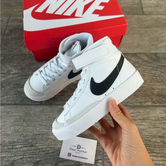 Brand New Nike Blazer Mid '77 Preschool/Little Kids' Shoes “White/Black” - Picture 8 of 12